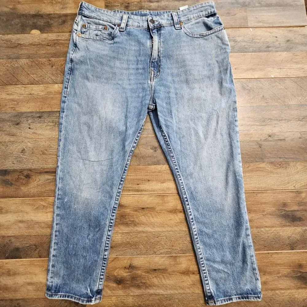 True Religion Mens Denim Blue Jeans Logan Relaxed Taper World Tour‎ 38 Classic